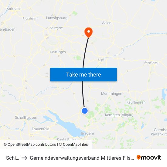 Schlier to Gemeindeverwaltungsverband Mittleres Fils-Lautertal map