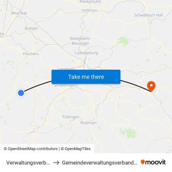 Verwaltungsverband Teinachtal to Gemeindeverwaltungsverband Mittleres Fils-Lautertal map