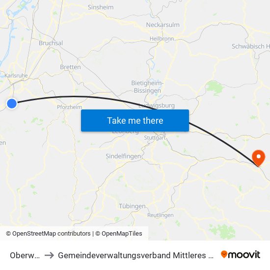 Oberweier to Gemeindeverwaltungsverband Mittleres Fils-Lautertal map