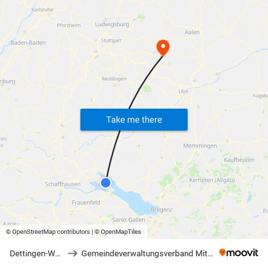 Dettingen-Wallhausen to Gemeindeverwaltungsverband Mittleres Fils-Lautertal map