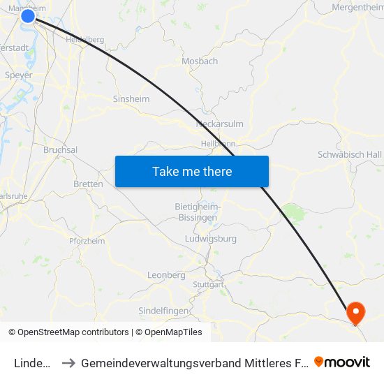 Lindenhof to Gemeindeverwaltungsverband Mittleres Fils-Lautertal map