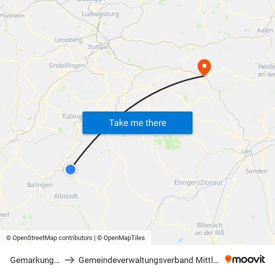 Gemarkung Schlatt to Gemeindeverwaltungsverband Mittleres Fils-Lautertal map