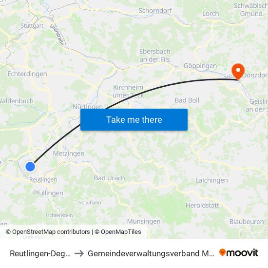 Reutlingen-Degerschlacht to Gemeindeverwaltungsverband Mittleres Fils-Lautertal map