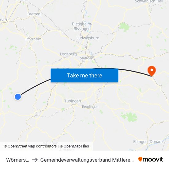 Wörnersberg to Gemeindeverwaltungsverband Mittleres Fils-Lautertal map