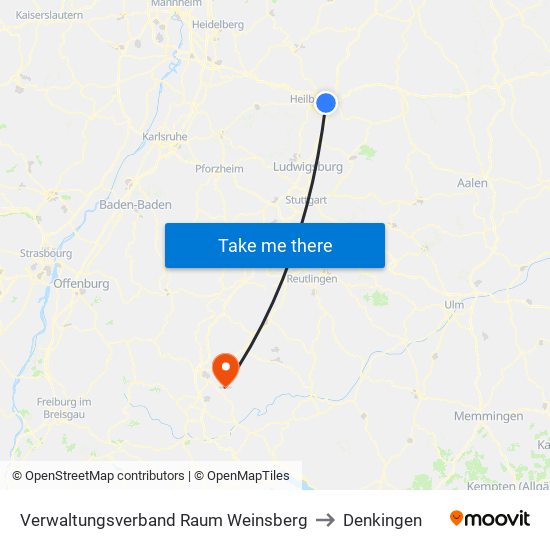 Verwaltungsverband Raum Weinsberg to Denkingen map