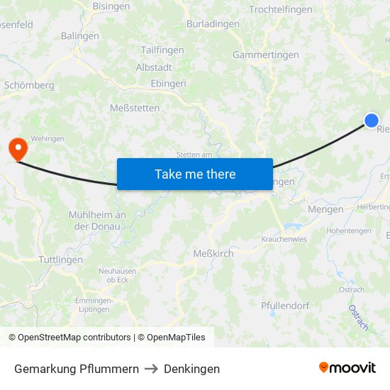 Gemarkung Pflummern to Denkingen map