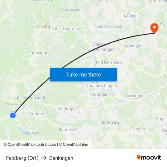 Feldberg (Ort) to Denkingen map