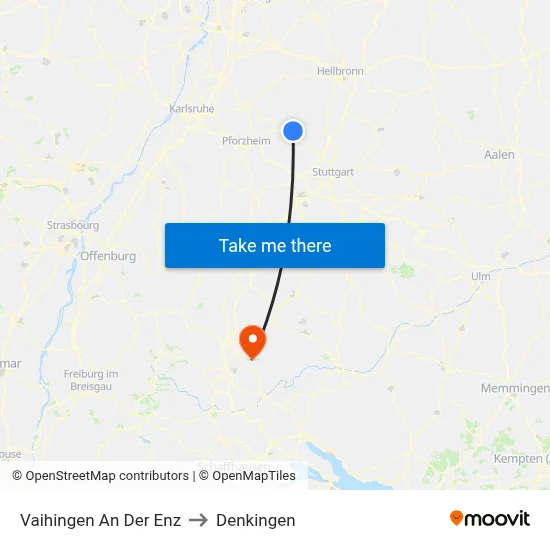 Vaihingen An Der Enz to Denkingen map