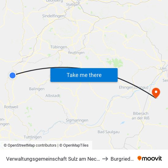 Verwaltungsgemeinschaft Sulz am Neckar to Burgrieden map