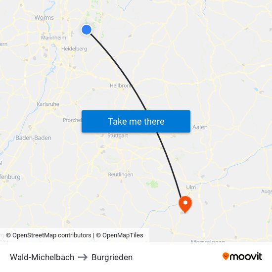 Wald-Michelbach to Burgrieden map