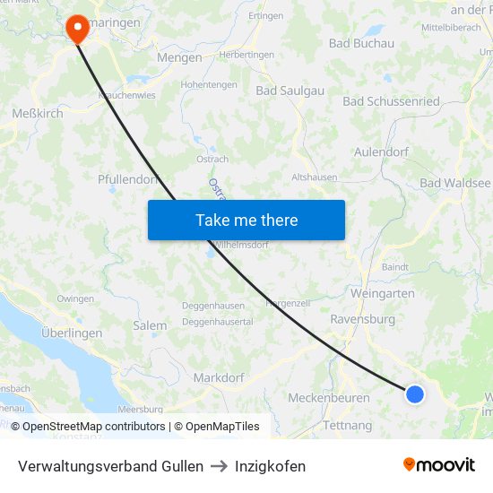 Verwaltungsverband Gullen to Inzigkofen map