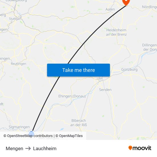 Mengen to Lauchheim map