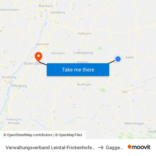 Verwaltungsverband Leintal-Frickenhofer Höhe to Gaggenau map