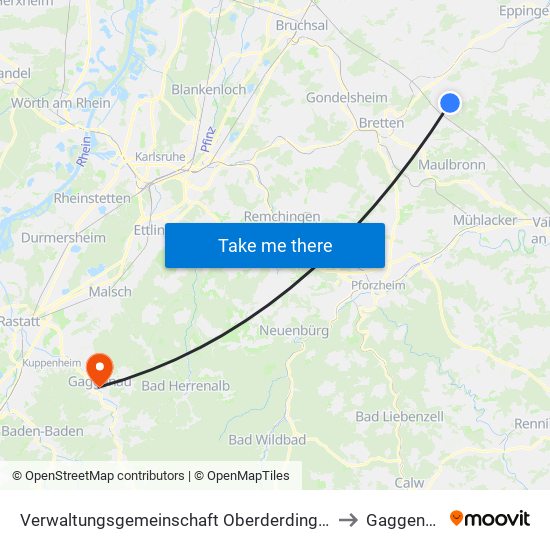 Verwaltungsgemeinschaft Oberderdingen to Gaggenau map