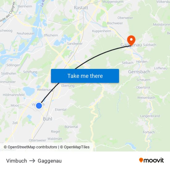 Vimbuch to Gaggenau map