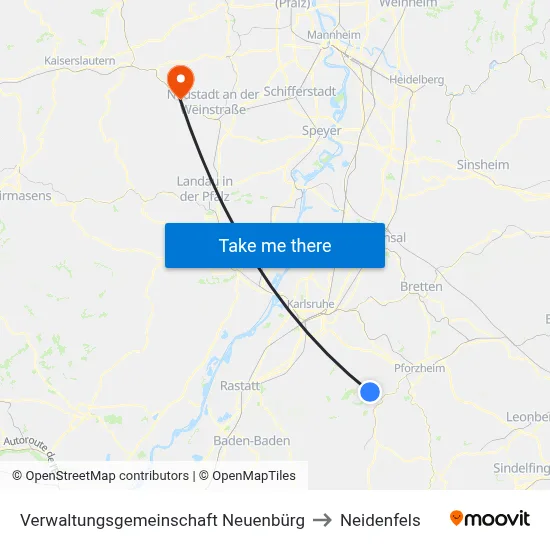 Verwaltungsgemeinschaft Neuenbürg to Neidenfels map