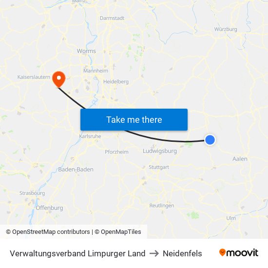 Verwaltungsverband Limpurger Land to Neidenfels map