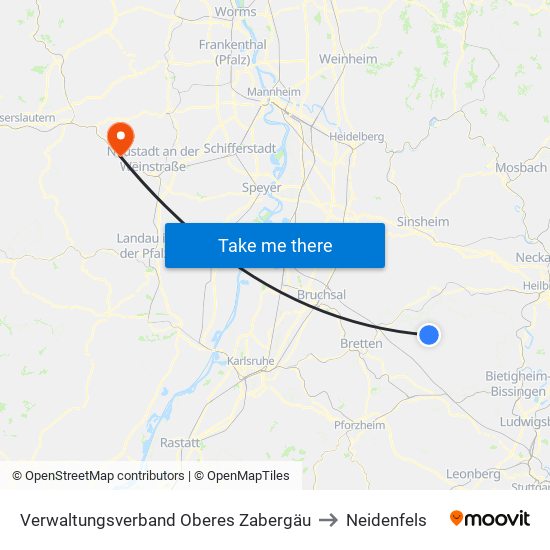 Verwaltungsverband Oberes Zabergäu to Neidenfels map