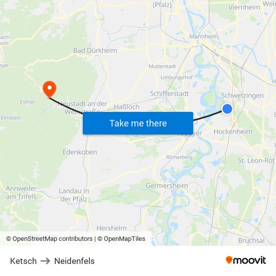 Ketsch to Neidenfels map