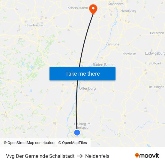 Vvg Der Gemeinde Schallstadt to Neidenfels map