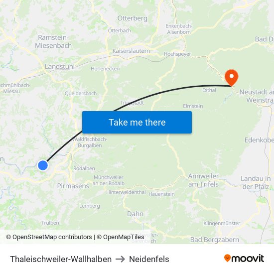 Thaleischweiler-Wallhalben to Neidenfels map