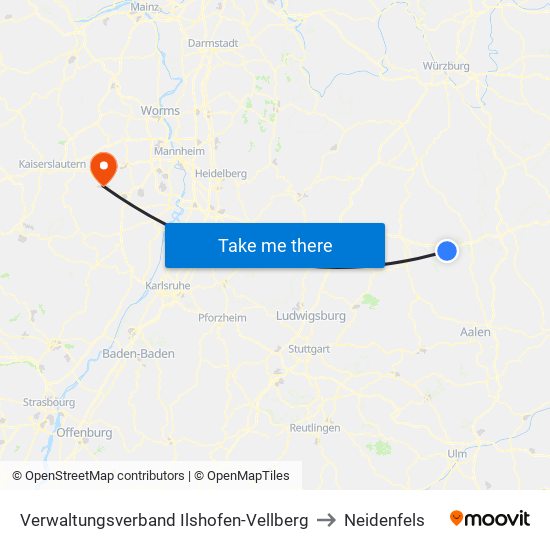 Verwaltungsverband Ilshofen-Vellberg to Neidenfels map