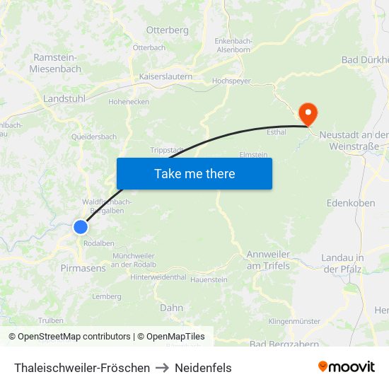 Thaleischweiler-Fröschen to Neidenfels map