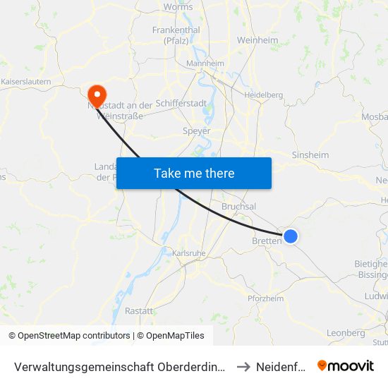 Verwaltungsgemeinschaft Oberderdingen to Neidenfels map