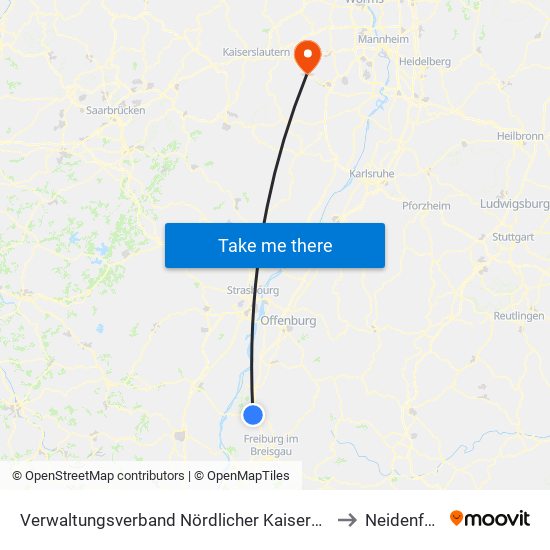 Verwaltungsverband Nördlicher Kaiserstuhl to Neidenfels map