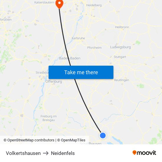 Volkertshausen to Neidenfels map