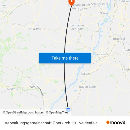 Verwaltungsgemeinschaft Oberkirch to Neidenfels map