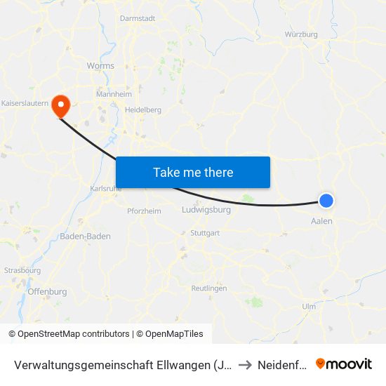 Verwaltungsgemeinschaft Ellwangen (Jagst) to Neidenfels map