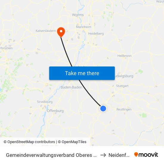 Gemeindeverwaltungsverband Oberes Gäu to Neidenfels map