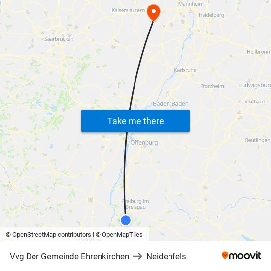 Vvg Der Gemeinde Ehrenkirchen to Neidenfels map