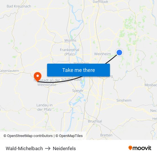 Wald-Michelbach to Neidenfels map