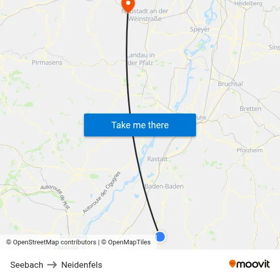 Seebach to Neidenfels map