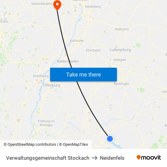 Verwaltungsgemeinschaft Stockach to Neidenfels map