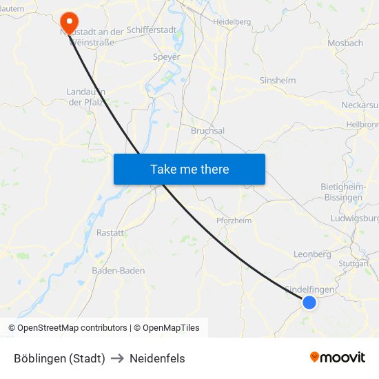 Böblingen (Stadt) to Neidenfels map