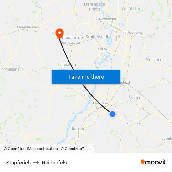 Stupferich to Neidenfels map