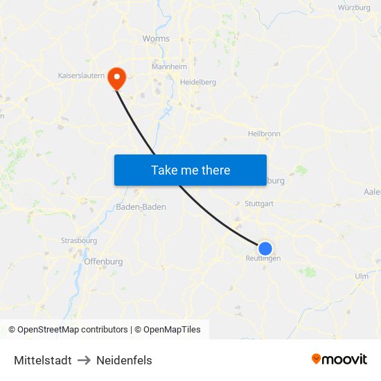 Mittelstadt to Neidenfels map