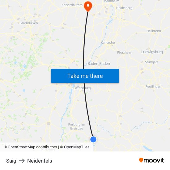 Saig to Neidenfels map