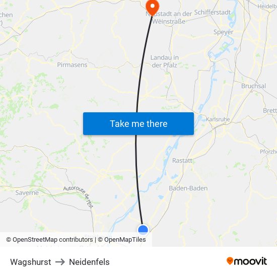 Wagshurst to Neidenfels map