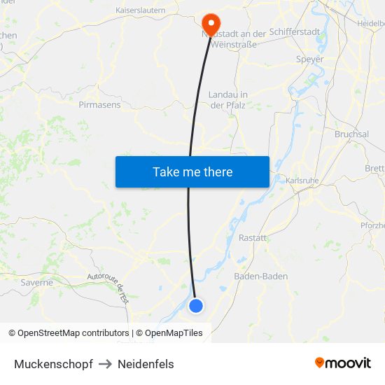 Muckenschopf to Neidenfels map