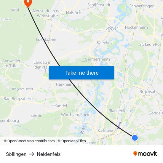 Söllingen to Neidenfels map