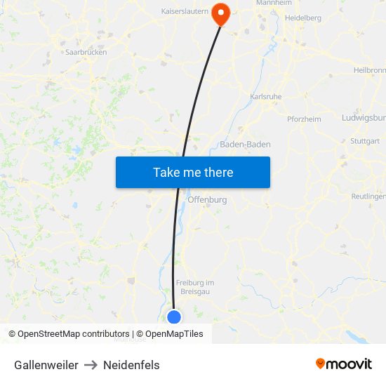 Gallenweiler to Neidenfels map