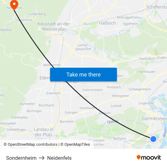 Sondernheim to Neidenfels map