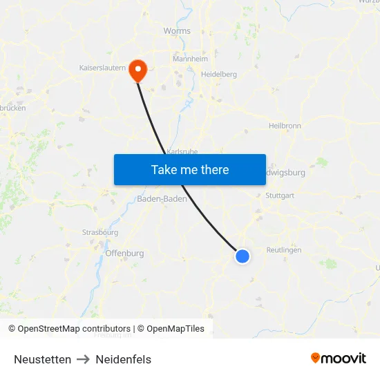 Neustetten to Neidenfels map