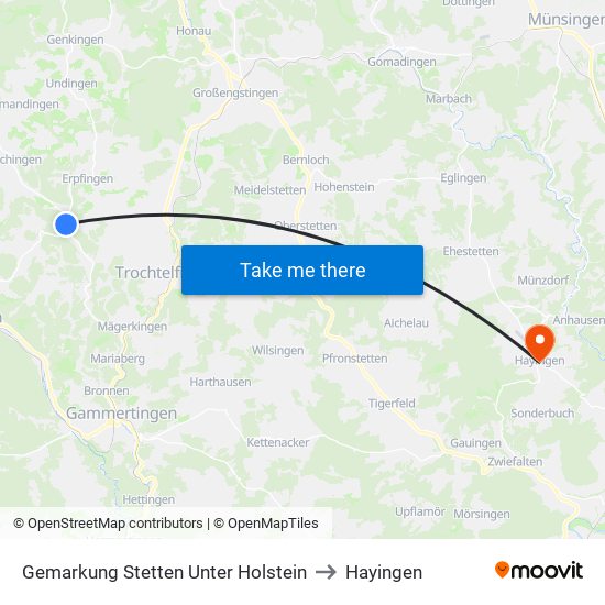 Gemarkung Stetten Unter Holstein to Hayingen map