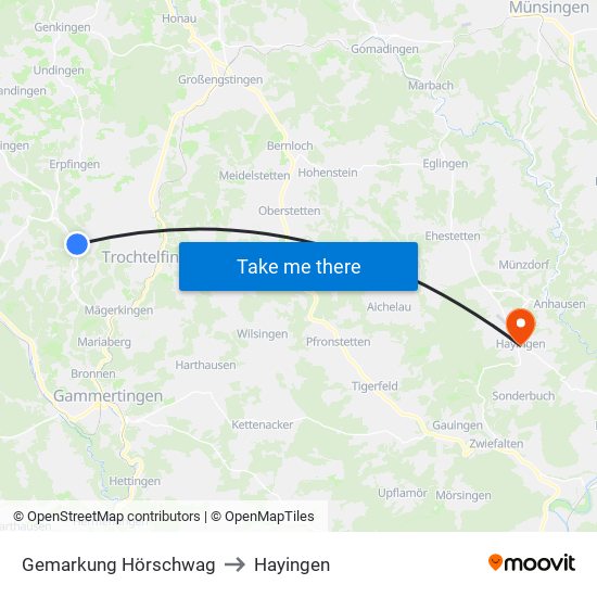 Gemarkung Hörschwag to Hayingen map