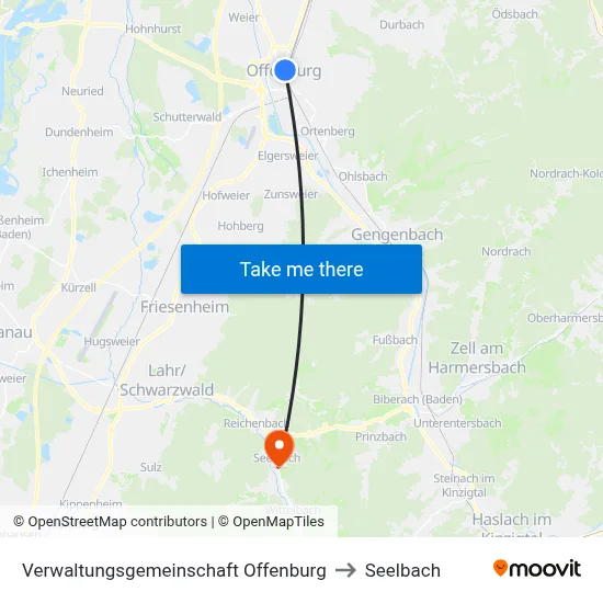 Verwaltungsgemeinschaft Offenburg to Seelbach map